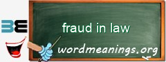 WordMeaning blackboard for fraud in law